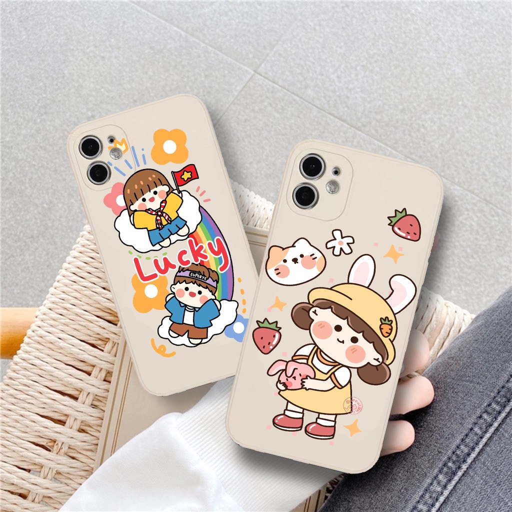 Ốp lưng hình cô bé cute vuông giả lp 13 5/5s/6/6plus/6s/7/7plus/8/8plus/x/xr/xs/11/12/pro/max/13promax