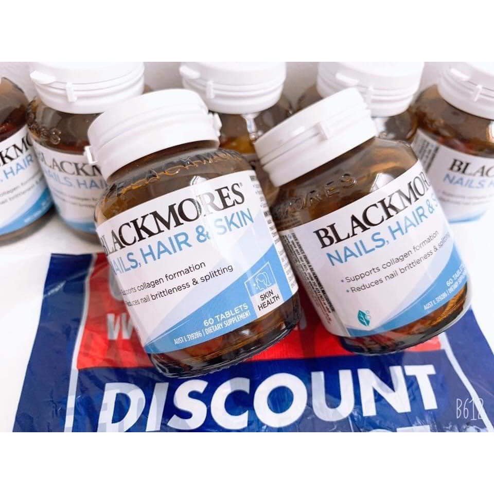 Viên uống đẹp da, móng, tóc Blackmores Hair, Nail, Skin - 60 viên, Mẫu mới | BigBuy360 - bigbuy360.vn