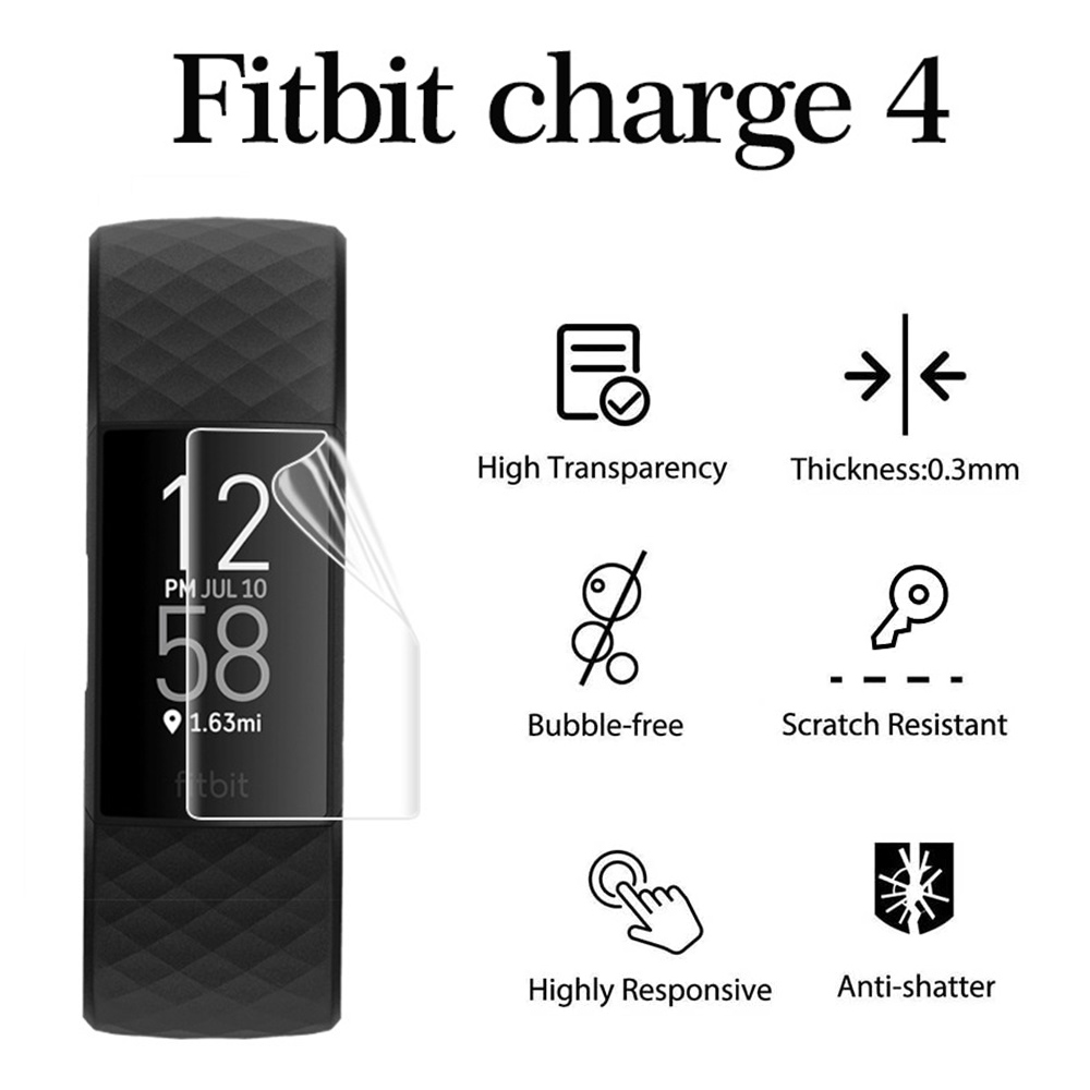 Miếng Dán Tpu Mềm Trong Suốt Bảo Vệ Màn Hình Cho Fitbit Charge 4