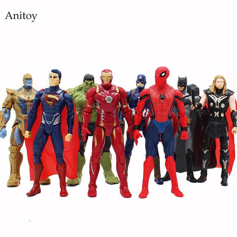 Set 8 mô hình đồ chơi nhân vật siêu anh hùng Marvel Iron Man Captain America
