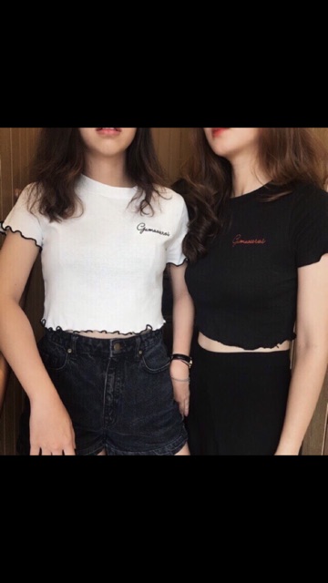 Croptop thêu hình chụp thật kèm video