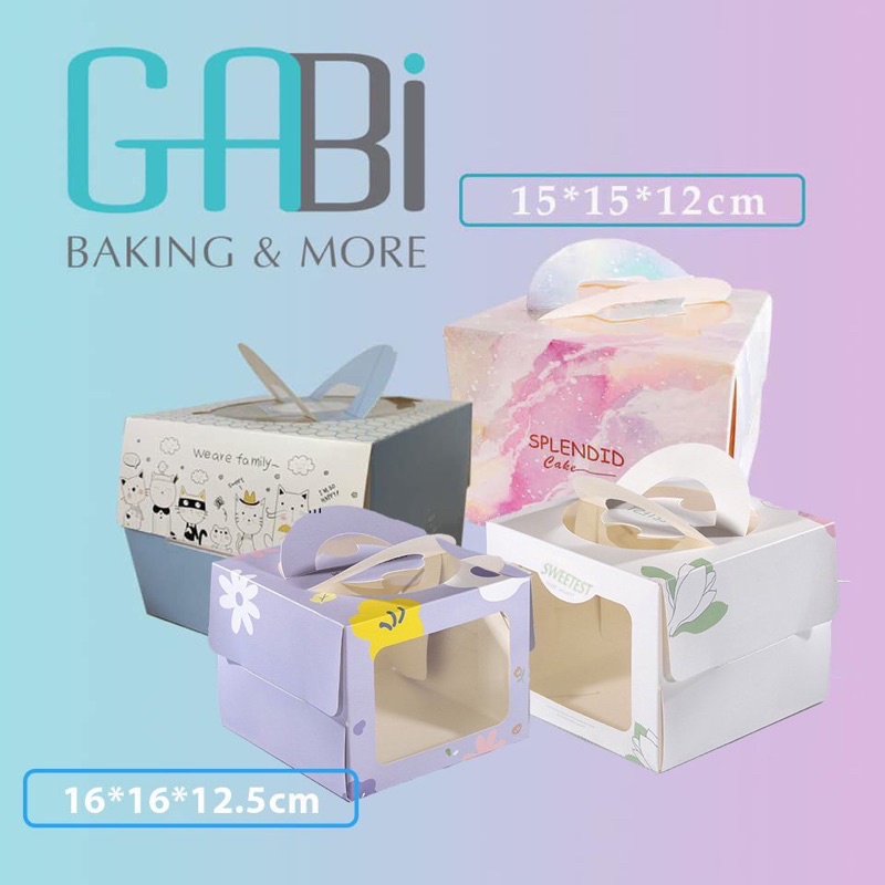 Hộp giấy đựng gato 15-16cm (nhiều mẫu)