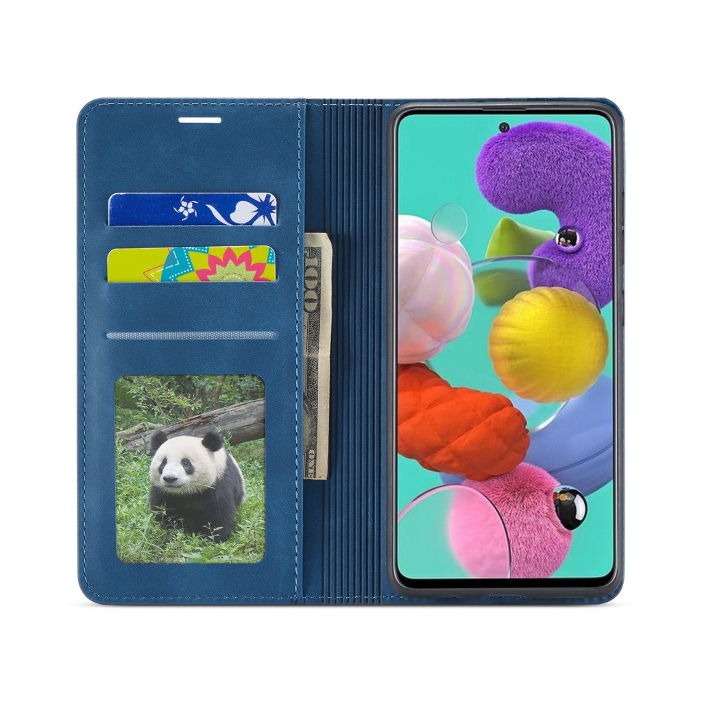 Bao da điện thoại nắp gập có ngăn đựng thẻ cho Samsung A01 A21 A51 A71 A81 A91 | BigBuy360 - bigbuy360.vn