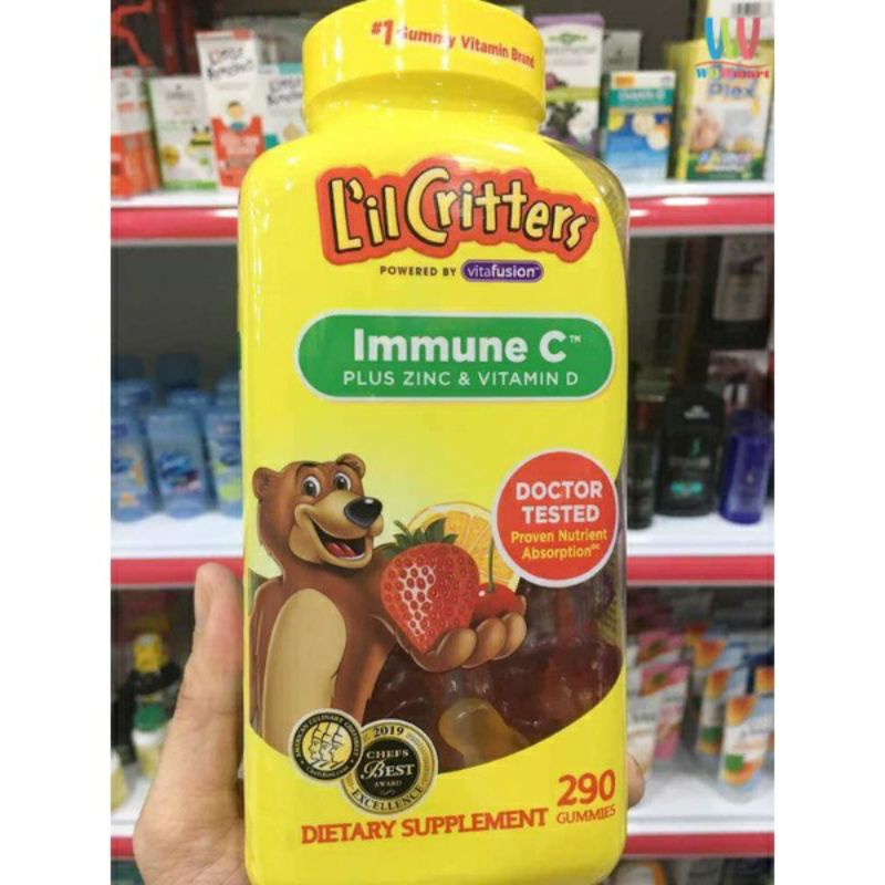 [5/2023] Kẹo gấu dẻo vitamin tăng sức đề kháng cho trẻ L'il Critters của Mỹ