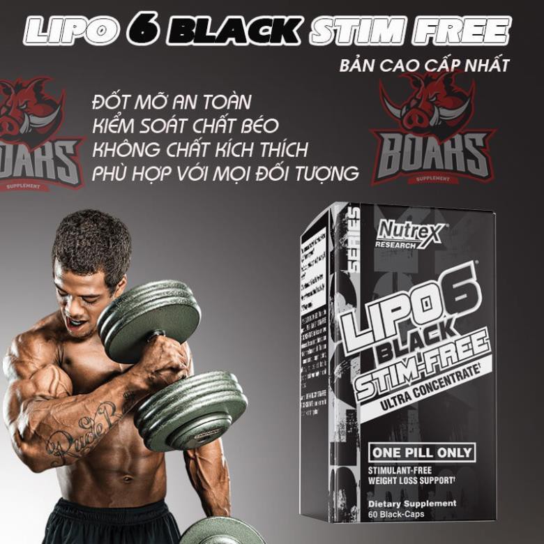 LIPO6 BLACK STIM FREE - ĐỐT MỠ KHÔNG CHỨA CAFFEINE