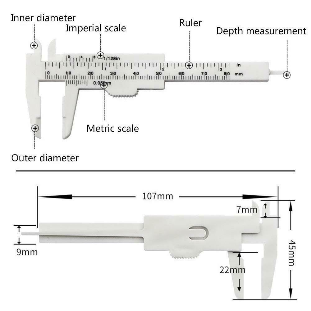 Thước Đo Nhựa Mini Cầm Tay 80Mm G9W9 Vernier B0Q7
