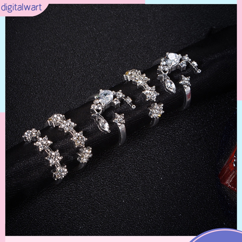 Set 5 nhẫn đốt ngón tay đính đá thời trang nữ