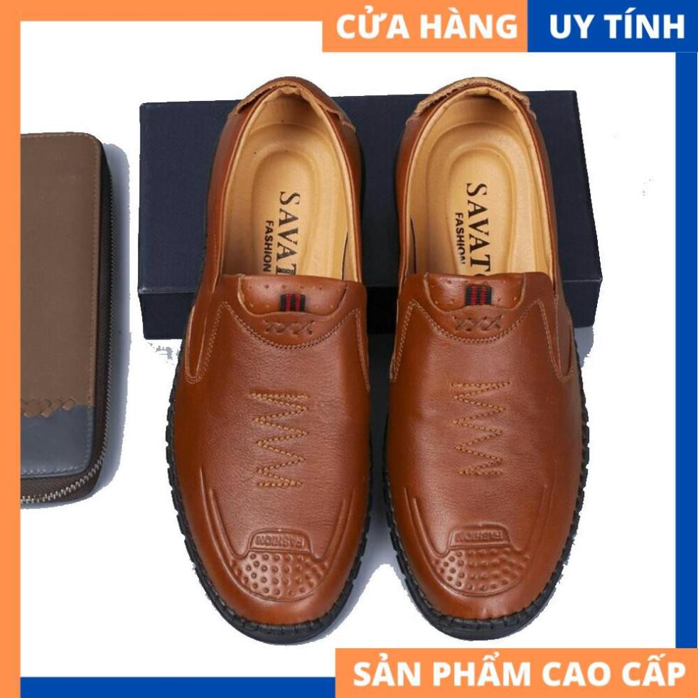 Giày lười DA BÒ bảo hành 12 tháng [HÀNG CAO CẤP]