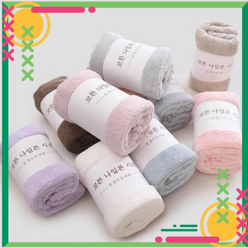 Khăn Mặt Hàn Quốc️🛒🎀🎀 CỰC RẺ🎀🎀🛒 Siêu Mềm Mịn, Thấm Nhanh, Kháng Khuẩn Kích Thước 25*40  cm (Màu Ngẫu Nhiên)