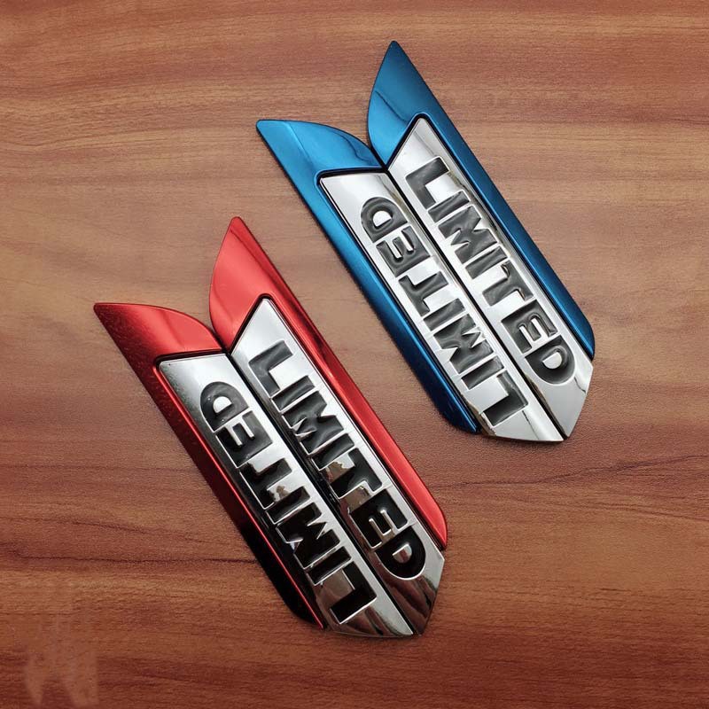 Set 2 Huy Hiệu Logo Kim Loại 3D Chữ LIMITED Trang Trí Xe