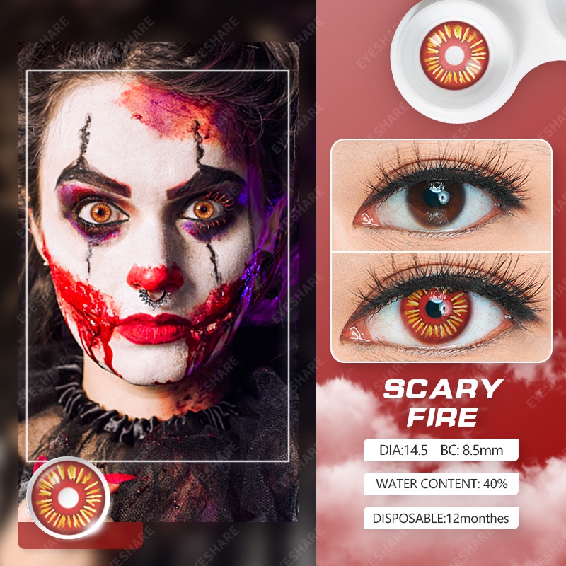 Cặp kính áp tròng EYESHARE 0.00 độ mềm mại dành cho hóa trang lễ hội halloween