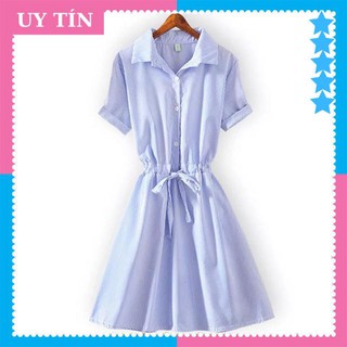 [ HÀNG CAO CẤP ] Đầm xòe cổ sơ mi xinh đẹp