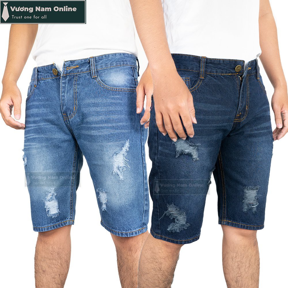 [Mã FATREND5 giảm đến 30k đơn 99k] Quần short jean nam chất bò ngắn cao cấp rách xước VN57G | BigBuy360 - bigbuy360.vn