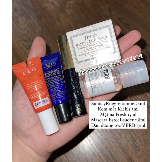 Set 5 món dưỡng da nhiều hãng (Caudalie, Fresh, GlamGlow, Korres…)