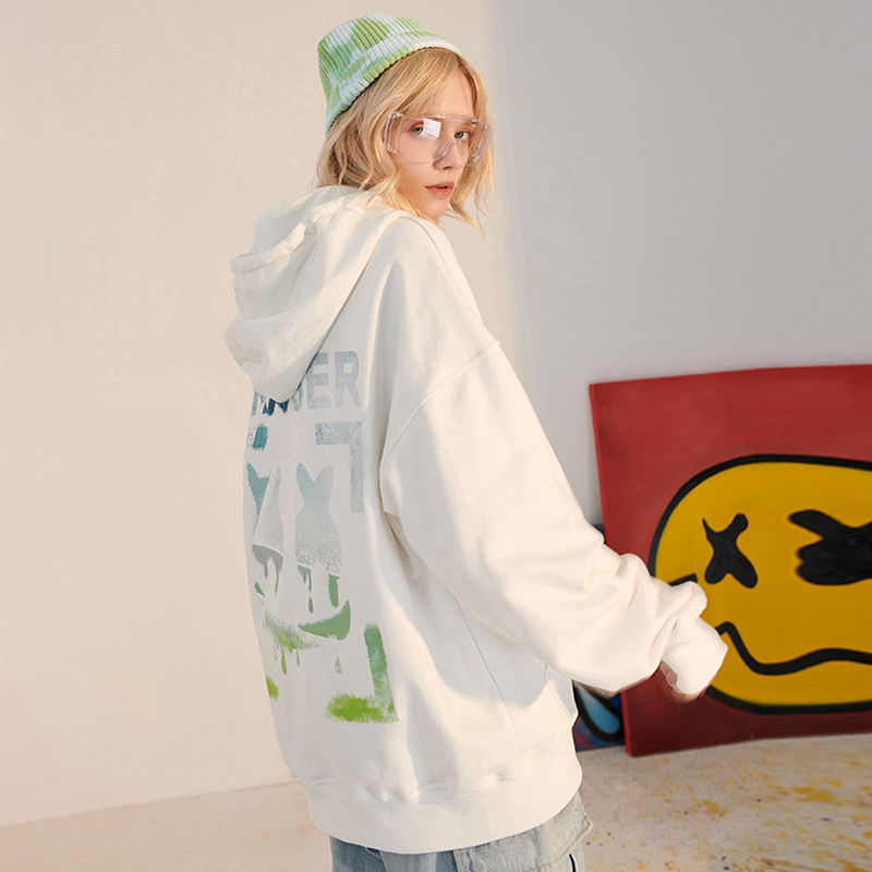 Áo Hoodie Có Mũ Trùm In Họa Tiết Thời Trang Hàn Quốc Hip-hop Cá Tính