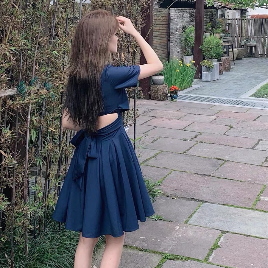 Đầm Mini Không Tay Thiết Kế Cột Dây Thời Trang Mùa Hè Quyến Rũ Cho Nữ