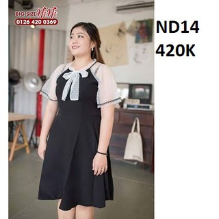 Đầm dự tiệc big size xòe nhẹ tay voan - Đầm bigsize dạo phố ND14