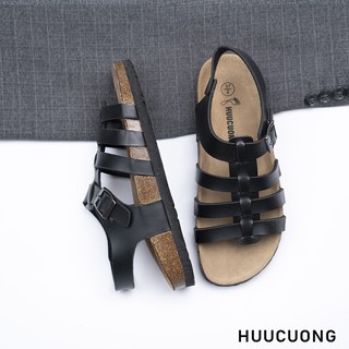 💥💥Sandal chiến binh đen, da pu ĐẾ TRẤU