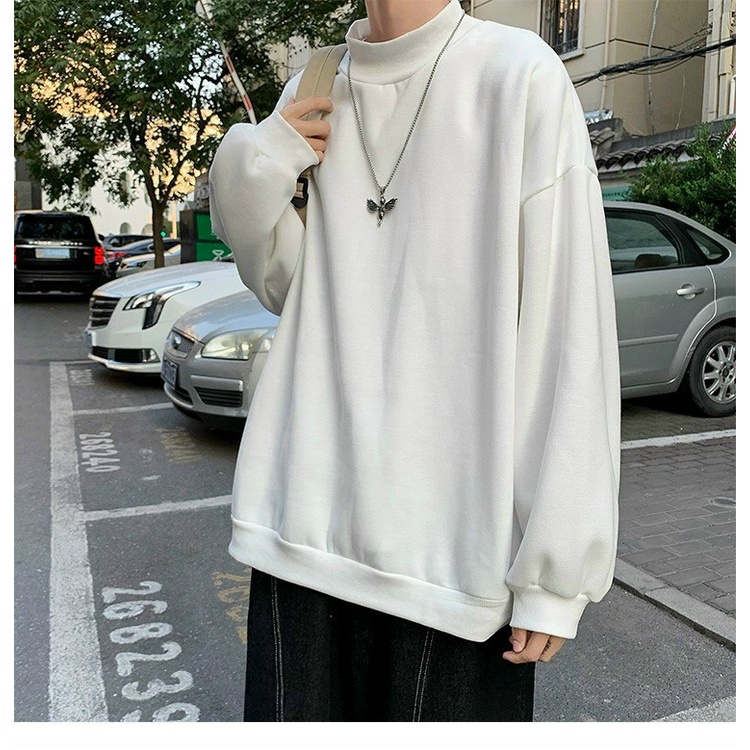 Sweater Trơn Cổ Lọ, Áo thun dài tay unisex chất vải nỉ mềm mịn