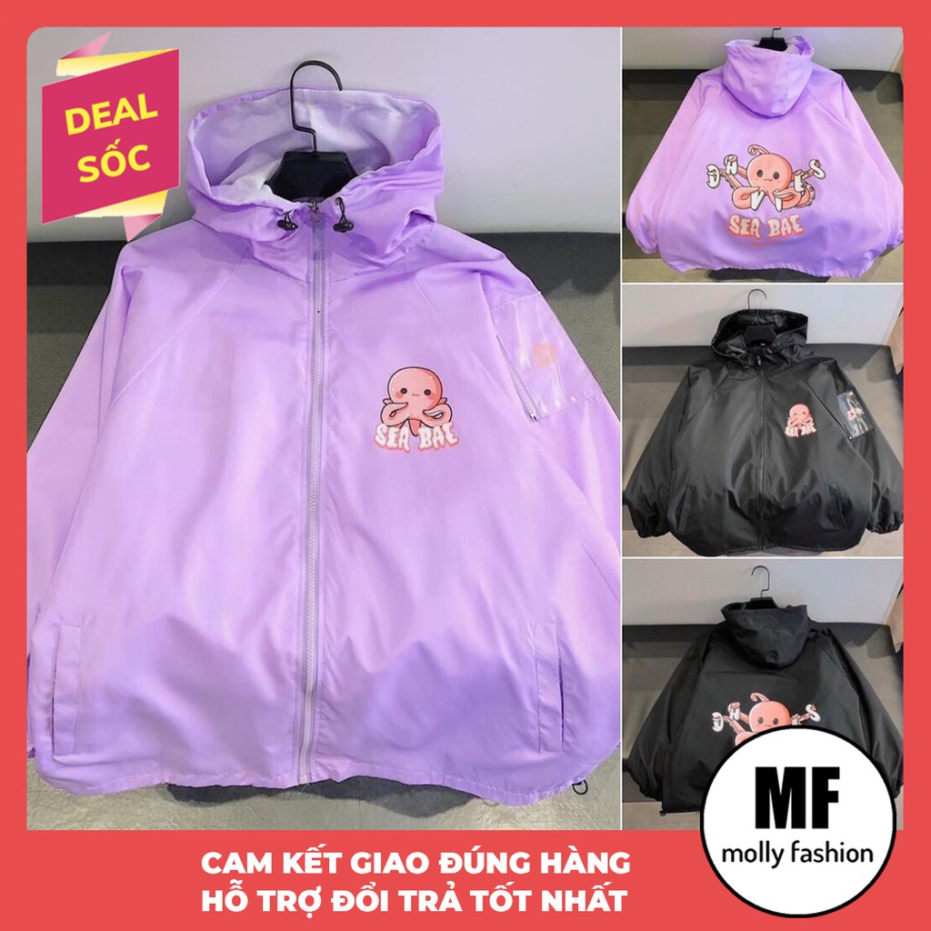 [ Mã FAMAYWA2 giảm 10K đơn 50K] Áo khoác nam nữ vải dù 2 lớp Sea Bea form rộng đẹp Freesize Molly Fashion