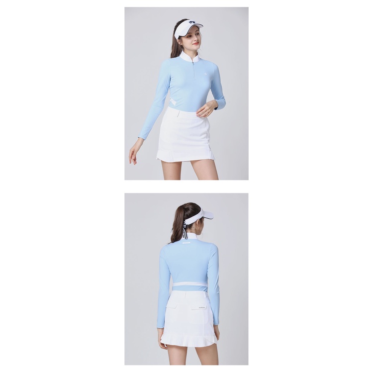 Azureway Bộ Áo Thun Đánh GOLF Tay Dài Phối Chân Váy Xếp Ly Ôm Dáng Thoáng Khí Nhanh Khô Phong Cách Thu Đông Mới Cho Nữ Zew