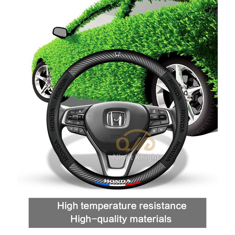 Vỏ bọc vô lăng bằng sợi carbon cho xe hơi Honda CITY JAZZ CIVIC HRV Fit CRV BRV Accord Odyssey VEZEL