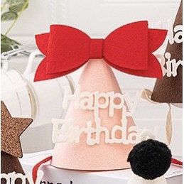 5 Mũ sinh nhật vải dạ HPBD phụ kiện sinh nhất