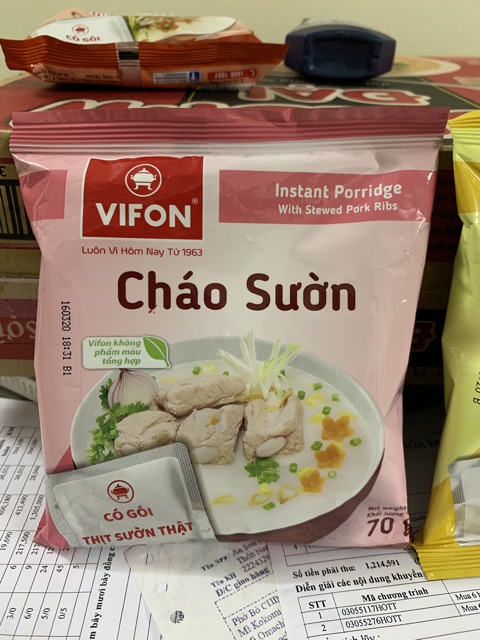 COMBO 5 GÓI CHÁO SƯỜN VIFON 70g