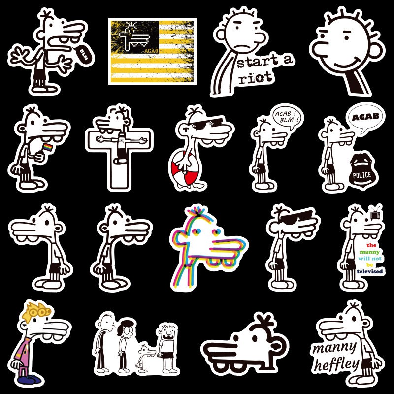 J· Bộ Hình Dán Chống Thấm Diary of a Wimpy Kid, 50 tờ/bộ