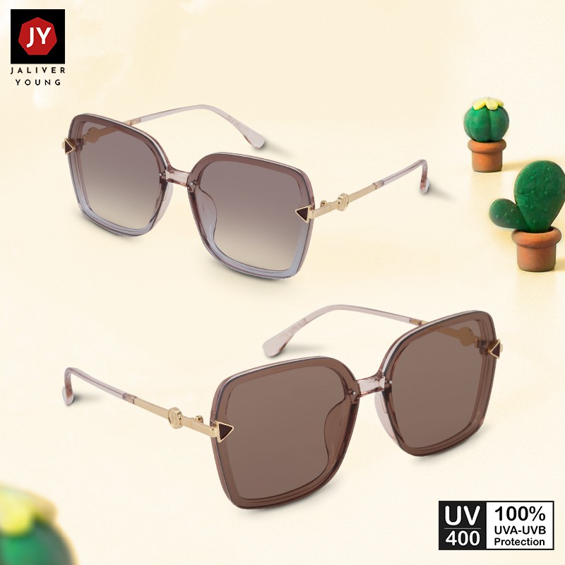 Mắt kính mát nữ đa giác gọng kính nhựa trang trí viền UV400 Jaliver Young SP – 1046