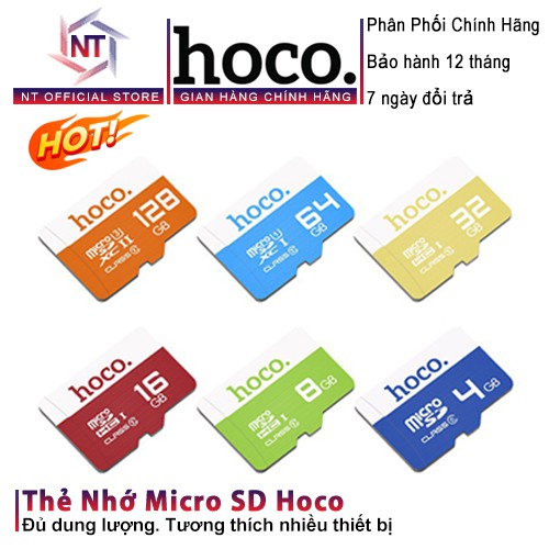 Thẻ Nhớ Micro SD Hoco Class 10 Đủ Dung Lượng 64GB 32GB 16GB 8GB 4GB - Tốc Độ Đọc 40-95Mb/s - Bảo Hành 5 Năm