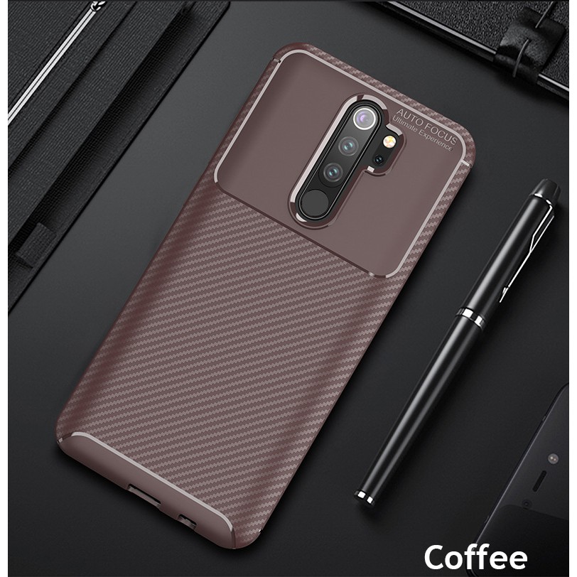 Ốp điện thoại sợi carbon mềm chống sốc cho Xiaomi Redmi Note 8 Pro