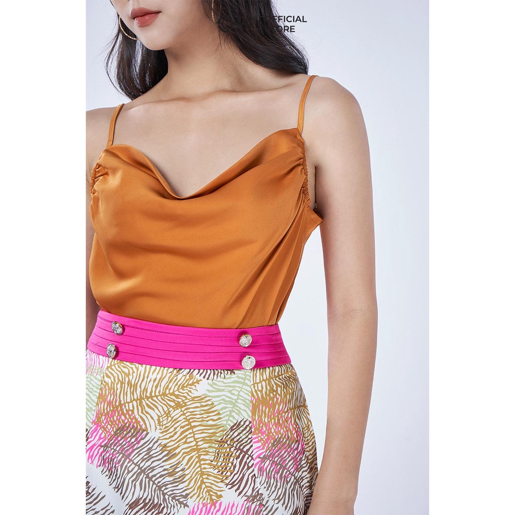 Chân Váy 𝐂𝐂𝐇𝐀𝐓 Họa Tiết Cạp Xếp Ly Cúc Trang Trí Phong Cách Trẻ Trung Thanh Lịch 12CDL8001XT