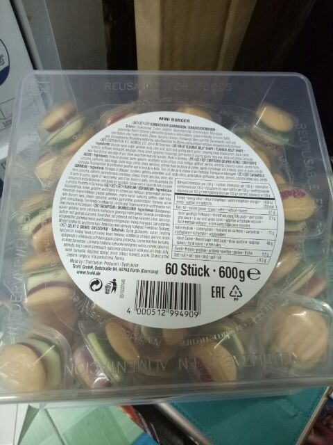 Kẹo dẻo hamburger 600g