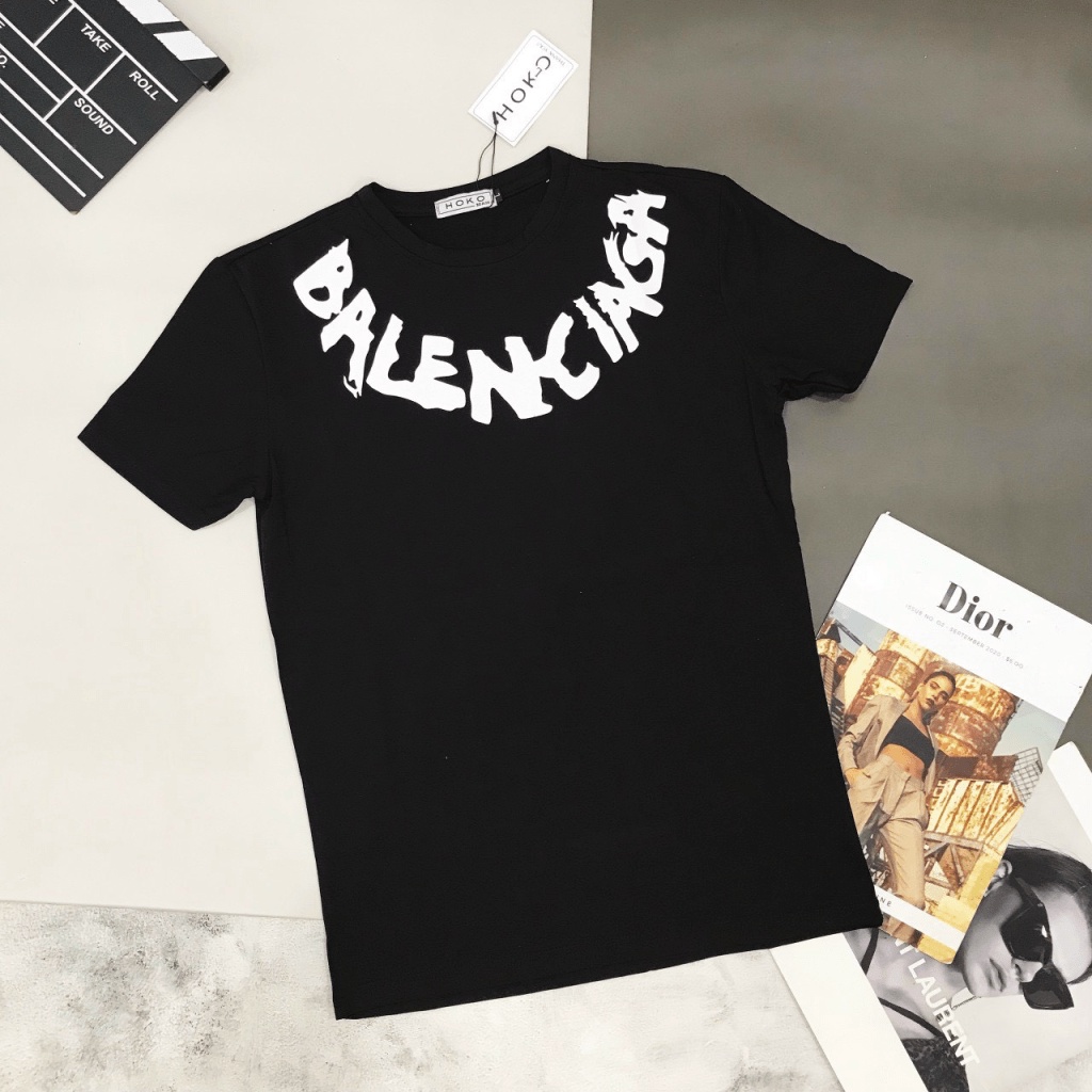 [FREE SHIP] ÁO THUN NAM CỔ TRÒN BALEN 2 MÀU TRẮNG- ĐEN