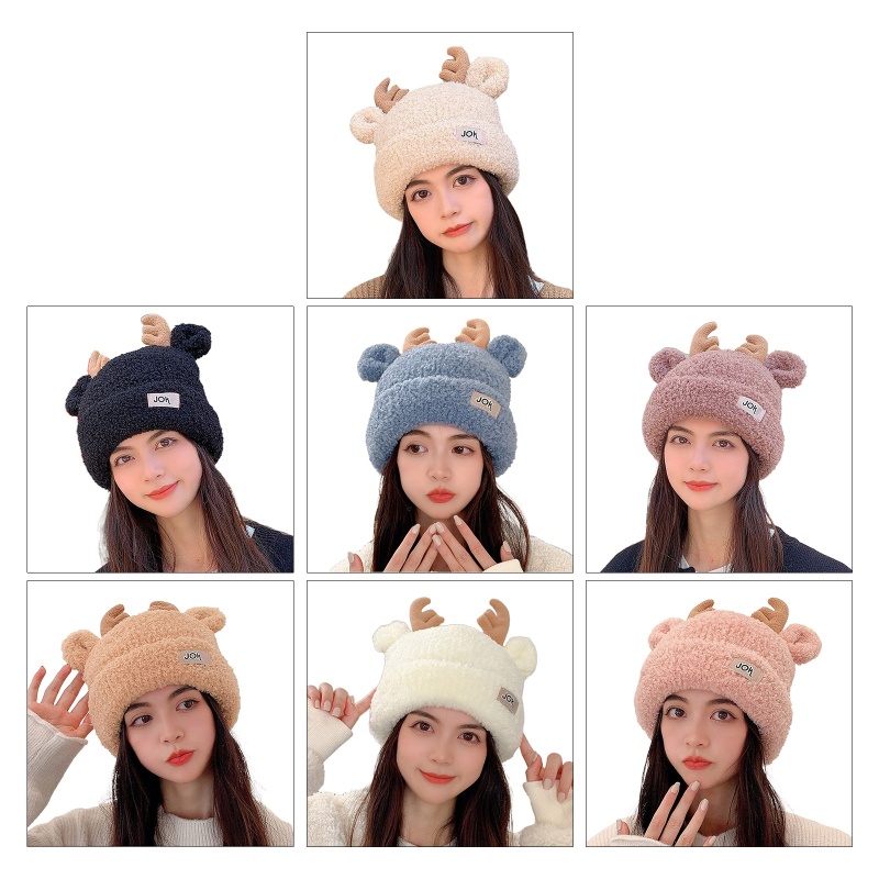 Mũ beanie Giáng Sinh Hình Sừng Tuần Lộc Dễ Thương Bảo Vệ Tai Cho Cún Cưng