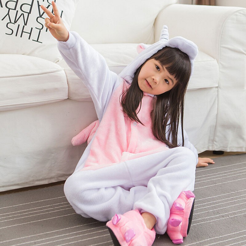Bộ Áo Liền Quần Cosplay Kỳ Lân Màu Hồng Đáng Yêu Cho Bé Gái