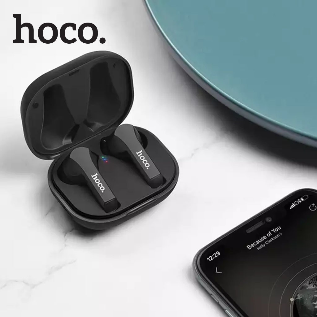 Tai nghe Bluetooth Hoco ES34 V5.0, dung lượng hộp 400mAh, tai đơn 55mAh, chạm tai cảm ứng, đàm thoại và nghe nhạc 5h