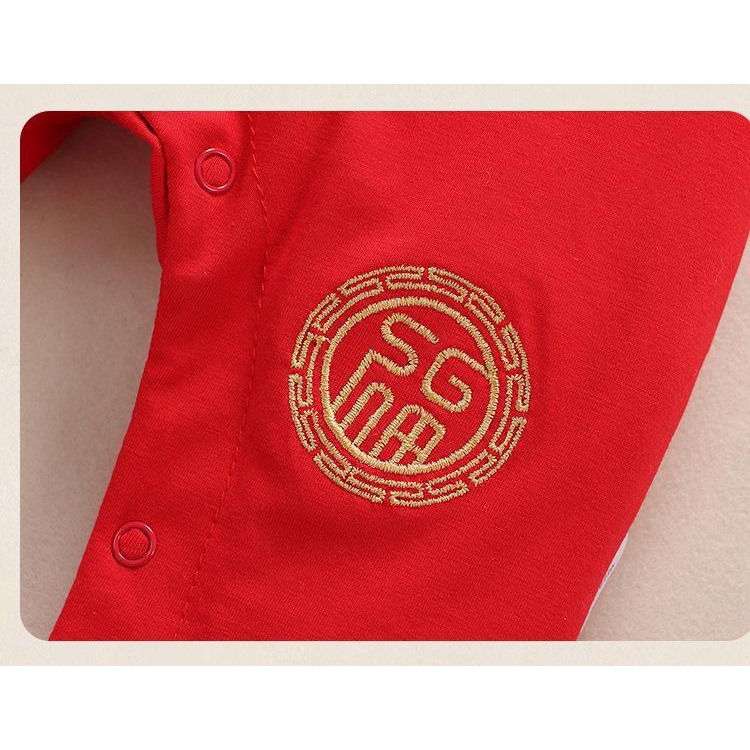 Bộ Áo Liền Quần Phong Cách Trung Hoa Thời Trang Mùa Hè Cho Bé Trai Sơ Sinh