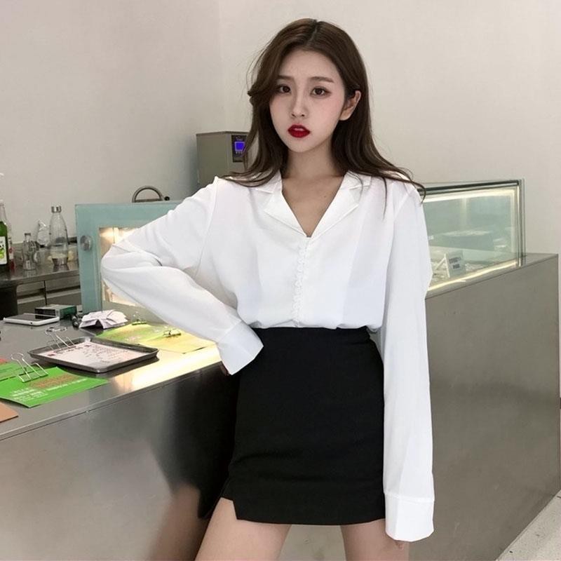 ♛xuân thu phối mới áo sơ mi nhỏ tươi mát túi đeo hông váy lưới mini hai mảnh màu đỏ phù hợp với nữ phiên bản thờ