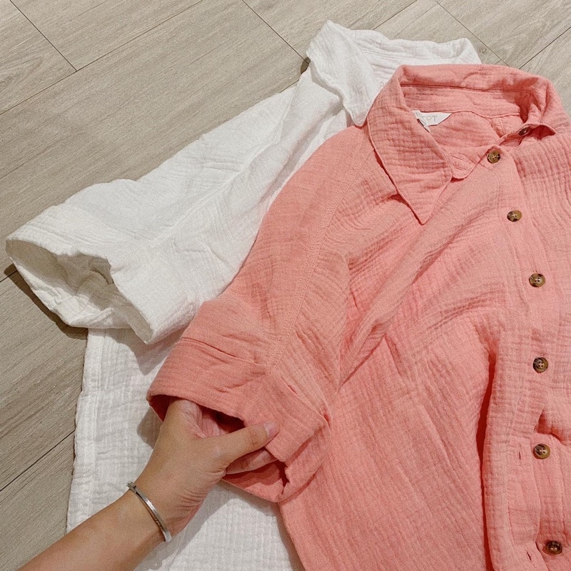 Áo sơmi tay cánh dơi form oversize