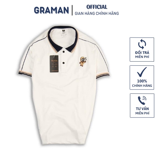 Áo thun nam, áo Polo Moon cổ bẻ vải cá sấu Cotton trẻ trung mặc mát cả ngày - GRAMAN