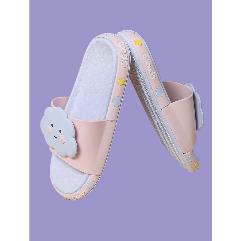 DÉP NỮ QUAI NGANG ĐÍNH HÌNH ĐÁM MÂY, SIÊU MỀM SIÊU ÊM CHÂN, PHONG CÁCH HÀN QUỐC