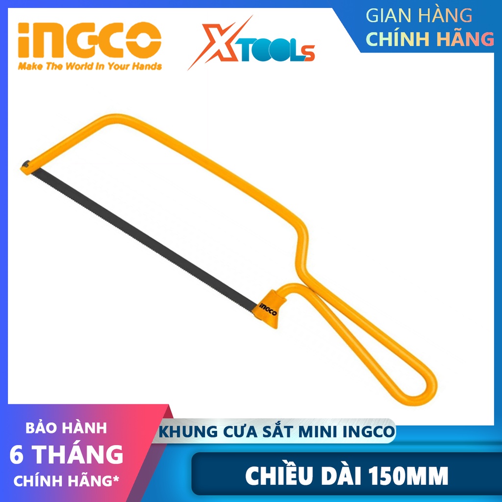 Khung cưa sắt mini INGCO MHHF1501 cưa sắt cầm tay Kích thước 150mm (6"), Với 1 chiếc lưỡi cưa, cưa sắt nhỏ cắt vật liệu