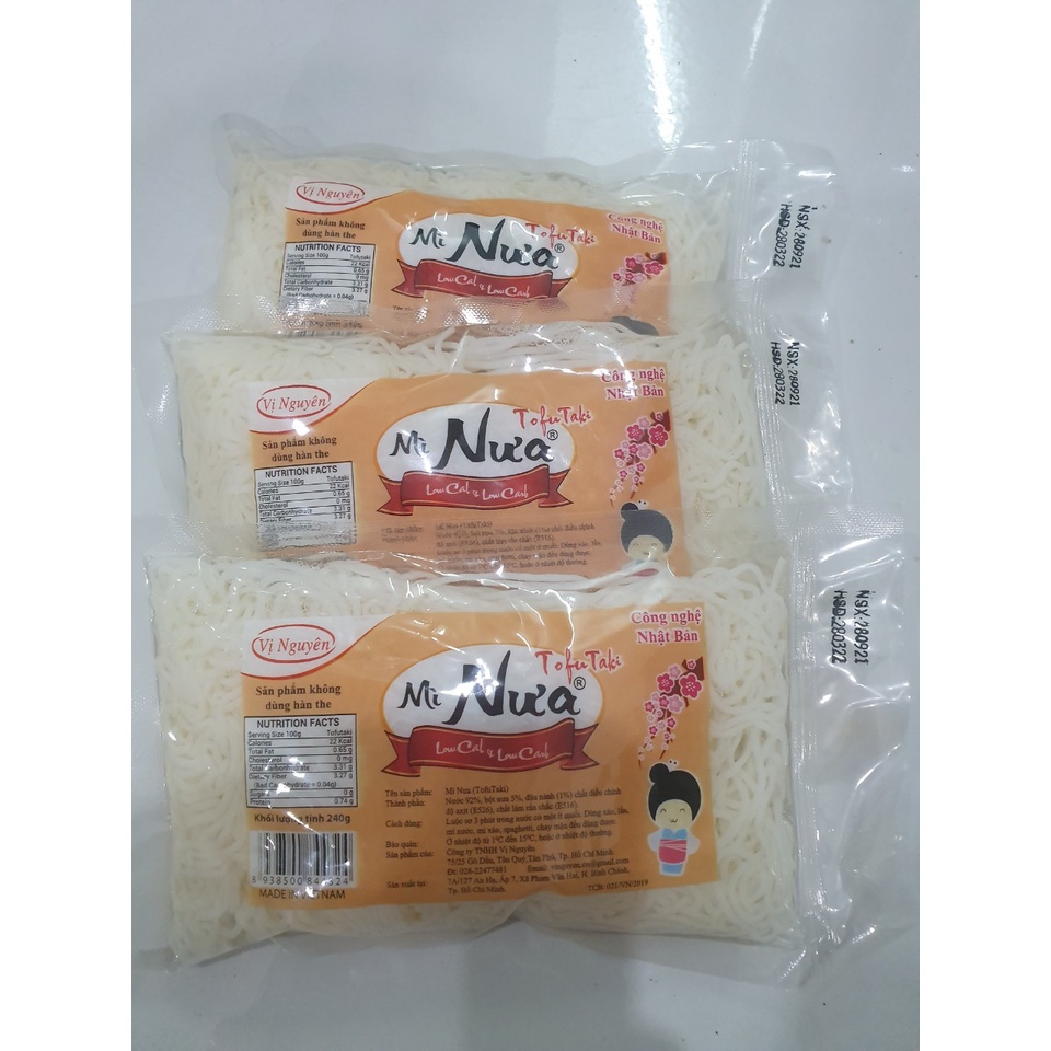 Combo 2 Bún Nưa 2 Mì Nưa 2 Phở Nưa 2 Miến Nưa 2 Cơm Nưa 240g Keto Das