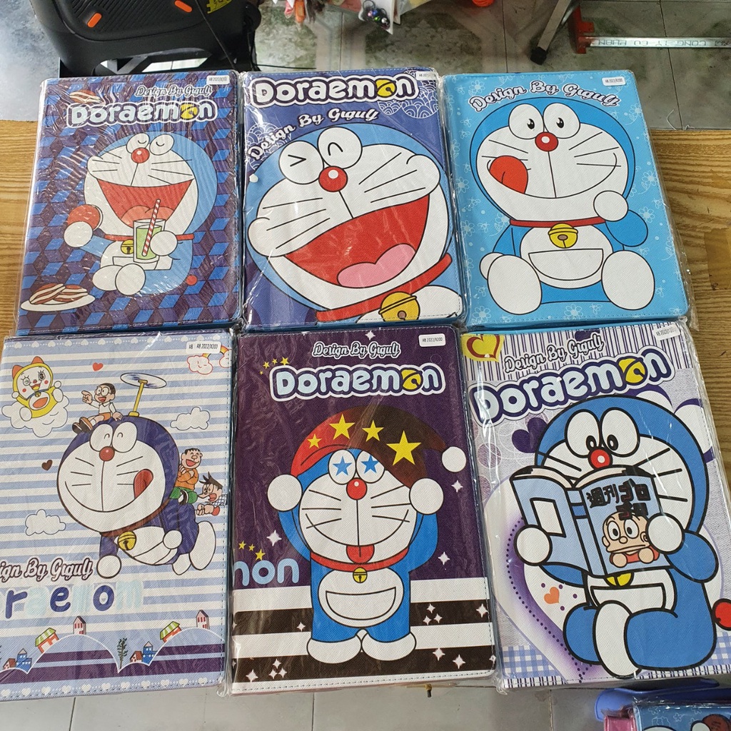 Bao da Samsung Tab A8 10.5" 2022 X200/ X205 hình Doremon Kitty gấp đứng xem phim