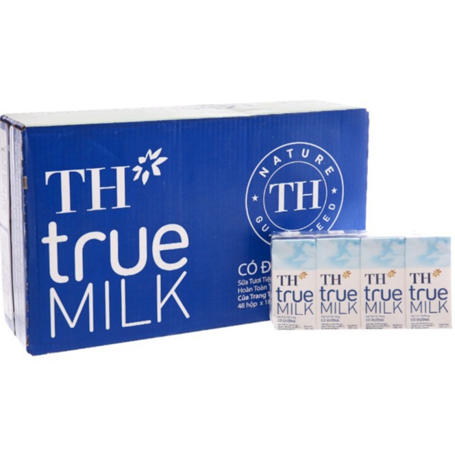 Thùng 48 Hộp Sữa Tiệt Trùng Có Đường TH True Milk 110Ml - 180Ml