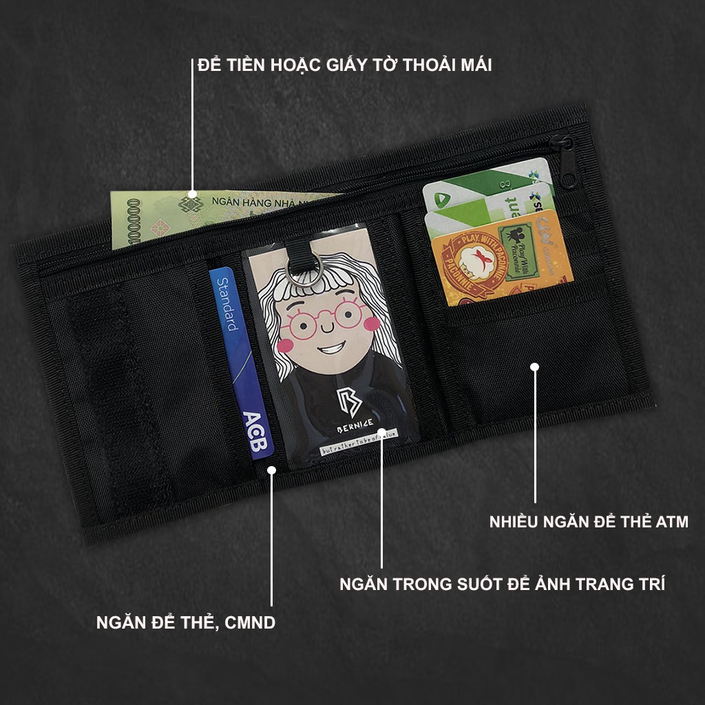 ] Ví ngắn Bernice Iconic màu Đen SS2