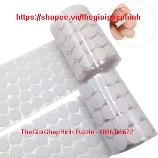 Dính gai,Velcro,hook and loop tape, khóa nhám hình tròn 100 chấm 15mm