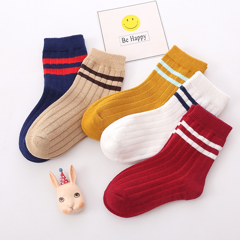 Set 5 đôi vớ cổ cao dày mịn họa tiết đáng yêu cho bé trai từ 1 - 12 tuổi